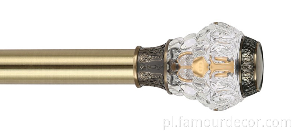 Algerian style crystal head curtain rod with drill
